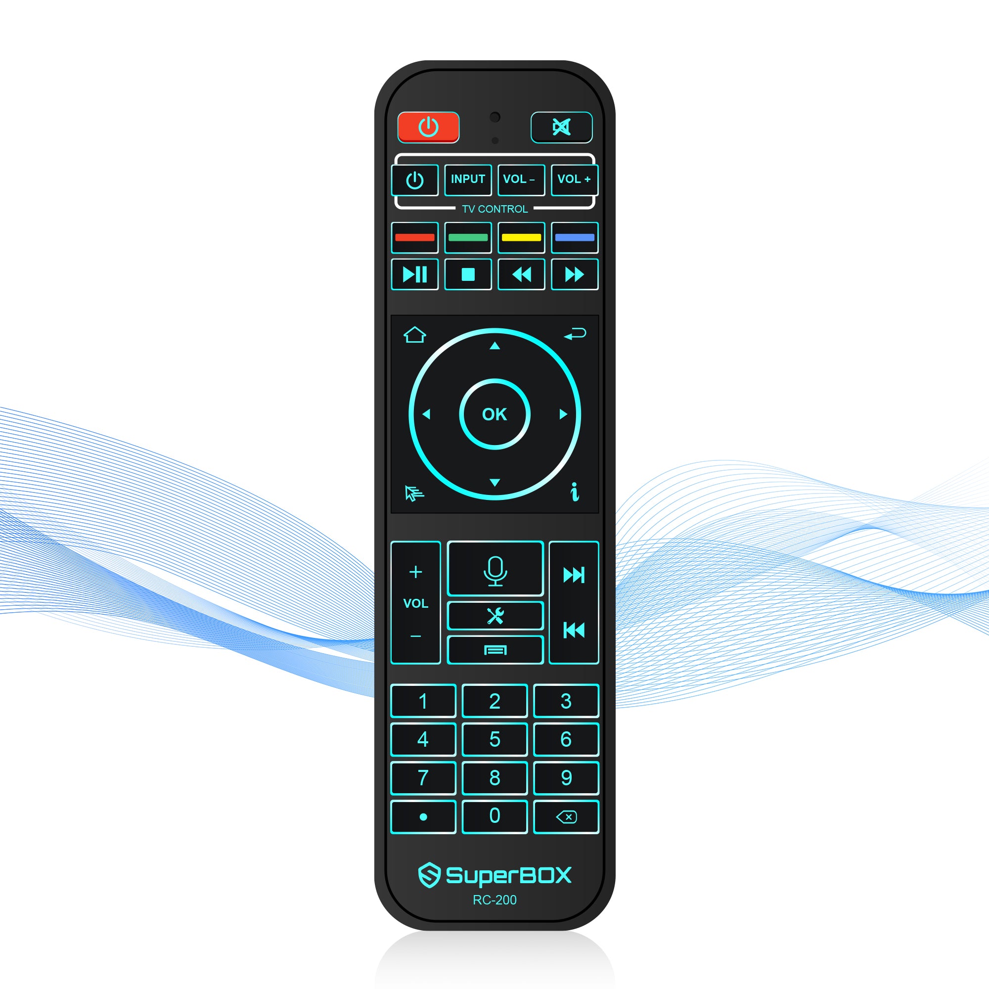 Besttop Backlit SuperBox Remote Control RC-200 for Night, Authorized Original SuperBox S7/S6/S5/Elite/Supreme Series TV Box Voice Remote Control for Superbox