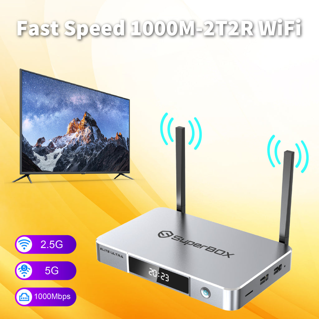 Besttop S6 Elite Ultra Superbox for TV 2025 Fully Loaded, Wireless Voice Remote Included, 1000M Ethernet Port Super Box with Voice Remote, 4G RAM+128G ROM, 6K, Easy Setup Guide by Authorised Seller