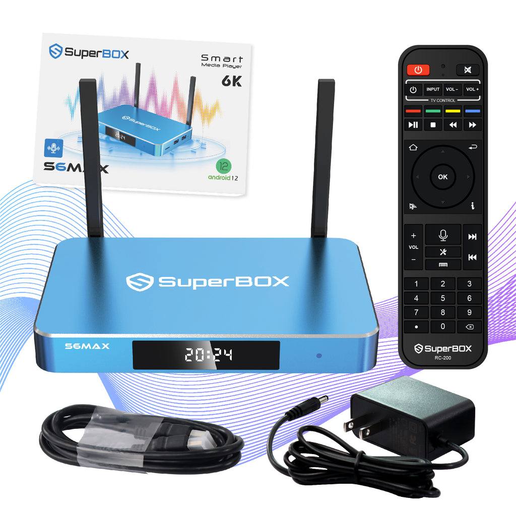 Besttop SuperBox S6 Max 2025 Fully Loaded, 4GB RAM+64GB ROM, Super Box S6Max Smart TV Box with Voice Remote, Easy Setup Guide & Phone Support by Authorised Besttop Seller