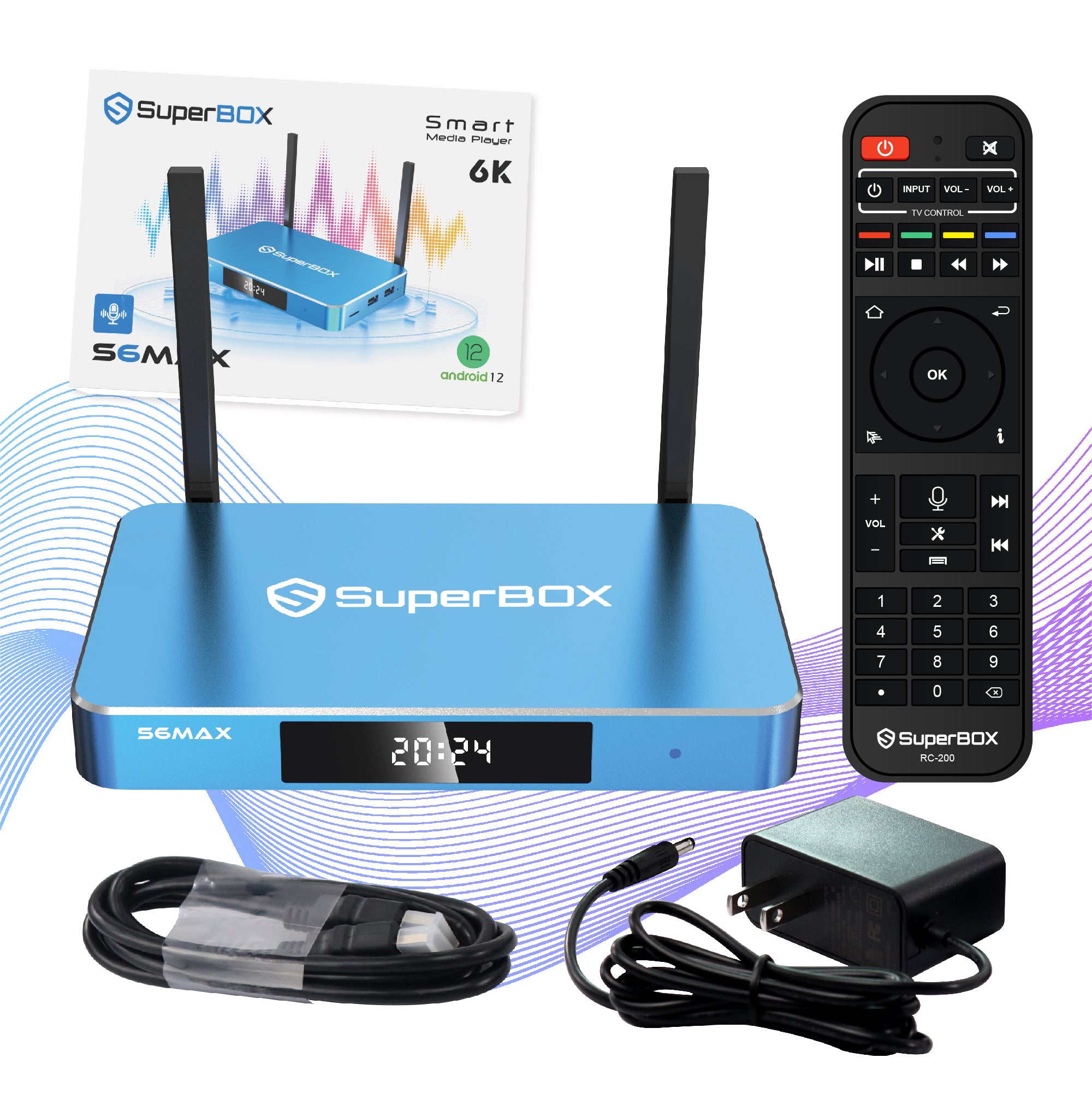 Besttop SuperBox S6 Max 2025 Fully Loaded, 4GB RAM+64GB ROM, Super Box S6Max Smart TV Box with Voice Remote, Easy Setup Guide & Phone Support by Authorised Besttop Seller