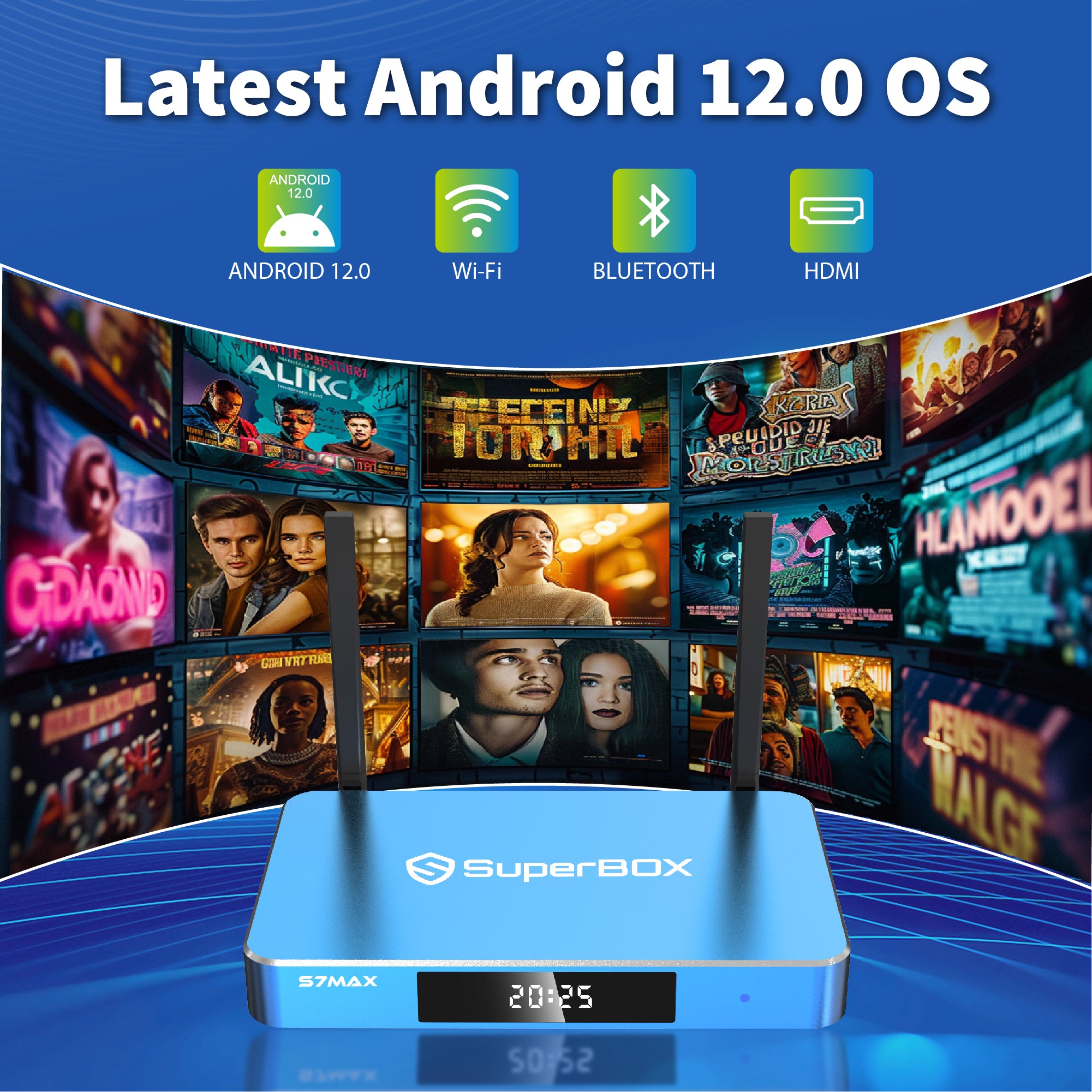 Besttop Latest SuperBox S7 Max 2026 Fully Loaded, 4GB RAM+64GB ROM for Family Entertainment, Super Box S7Max 6K Smart TV Box with Voice Remote, Time Shift & Parental Controls