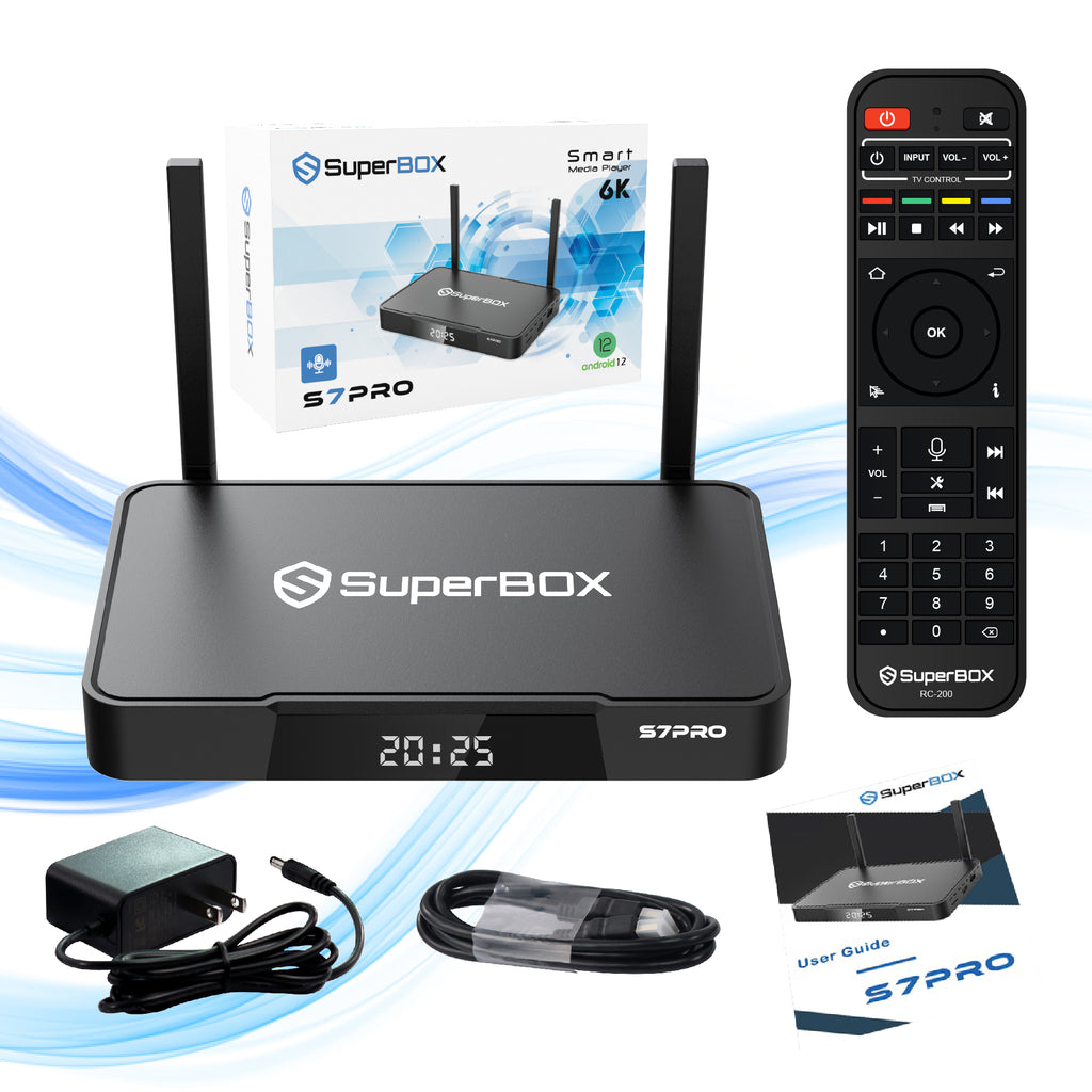 Besttop Latest SuperBox S7 Pro 2026 Fully Loaded, 4GB RAM+32GB ROM for Family Entertainment, Super Box S7pro 6K Smart TV Box with Voice Remote, Time Shift & Parental Controls