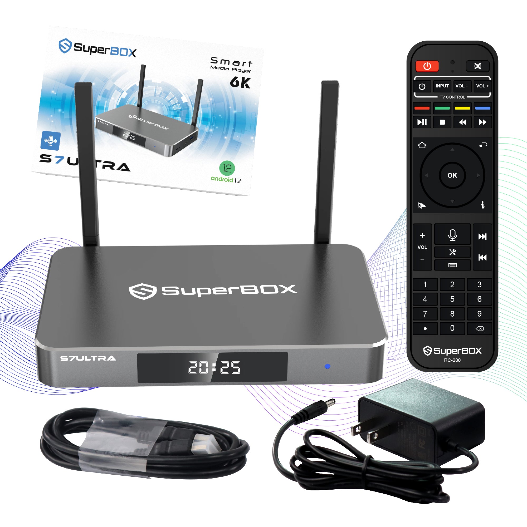 Besttop Newest SuperBox S7 Ultra 2026 Fully Loaded, 4G RAM+128G ROM Super Box S7ultra with Voice Remote& 7-day Time Shift, Premium 6K, Easy Setup Guide (Parental Control Time Included)